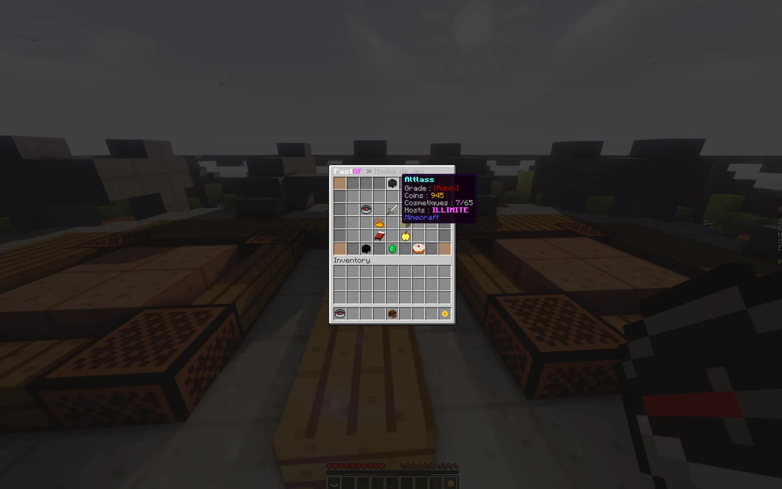 Le solde de coins dans le scoreboard du lobby