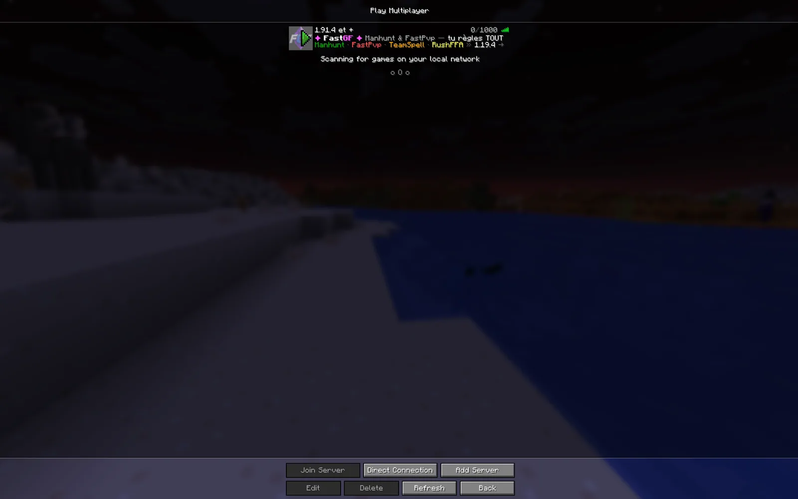 L'écran d'ajout de serveur Minecraft (2/2)