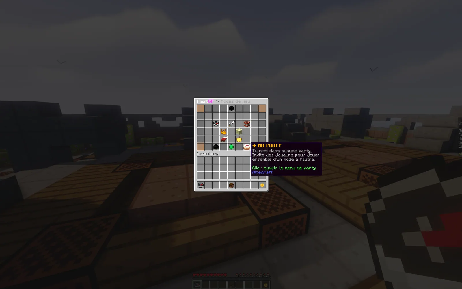 Le menu des modes de jeu, ouvert à la boussole (1/3)