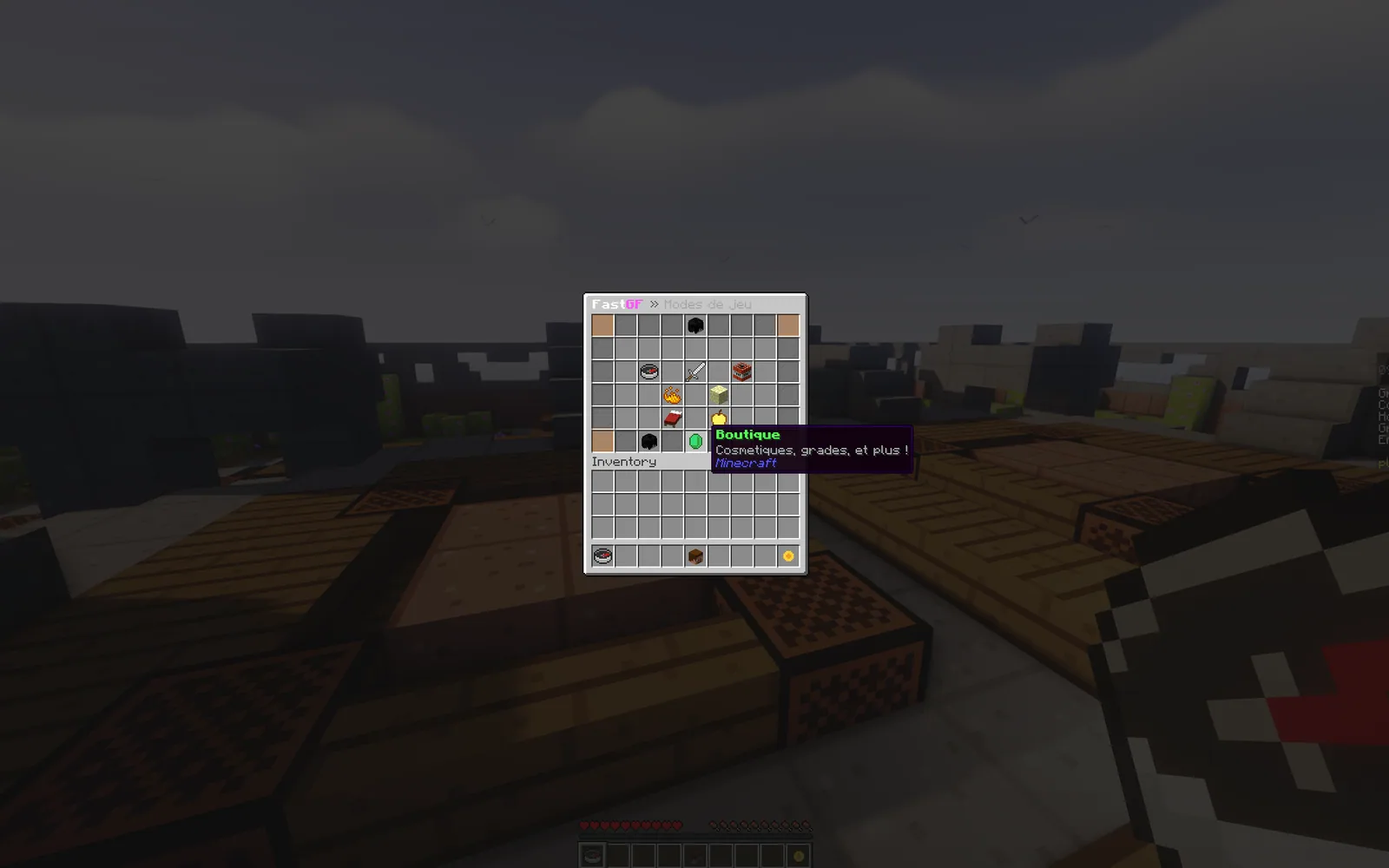 Le menu des modes de jeu, ouvert à la boussole (2/3)
