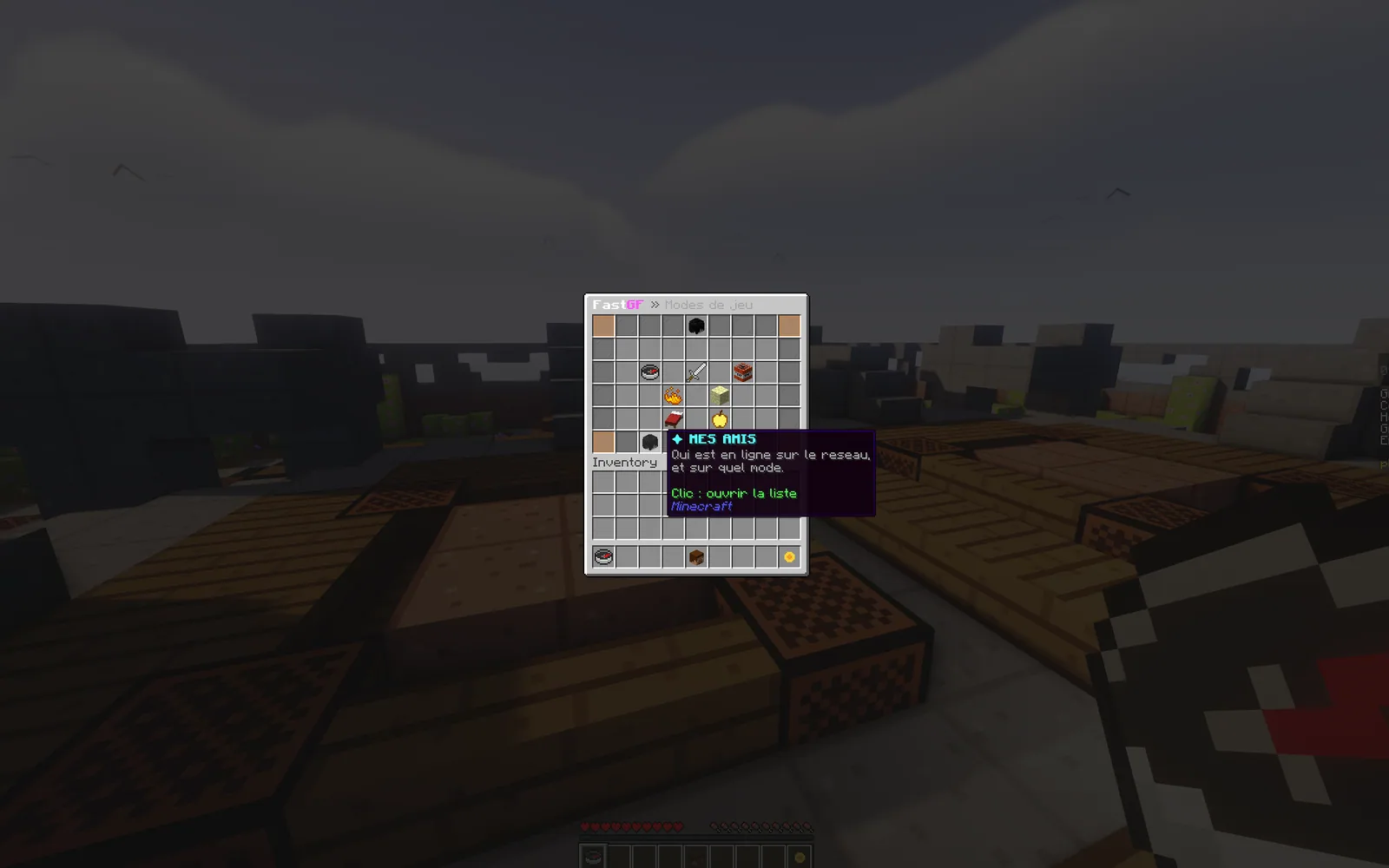 Le menu des modes de jeu, ouvert à la boussole (3/3)